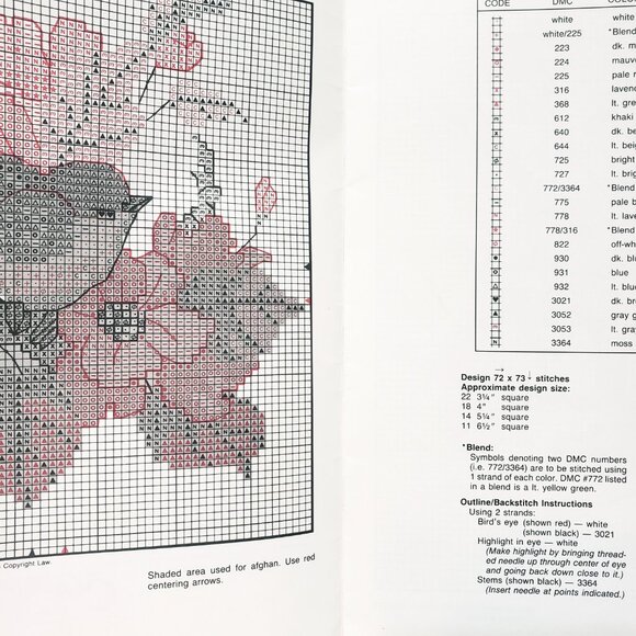 Nature's Harmony Birds Country Cross Stitch Pattern Leaflet 62 Flowers 1990 - Picture 3 of 6